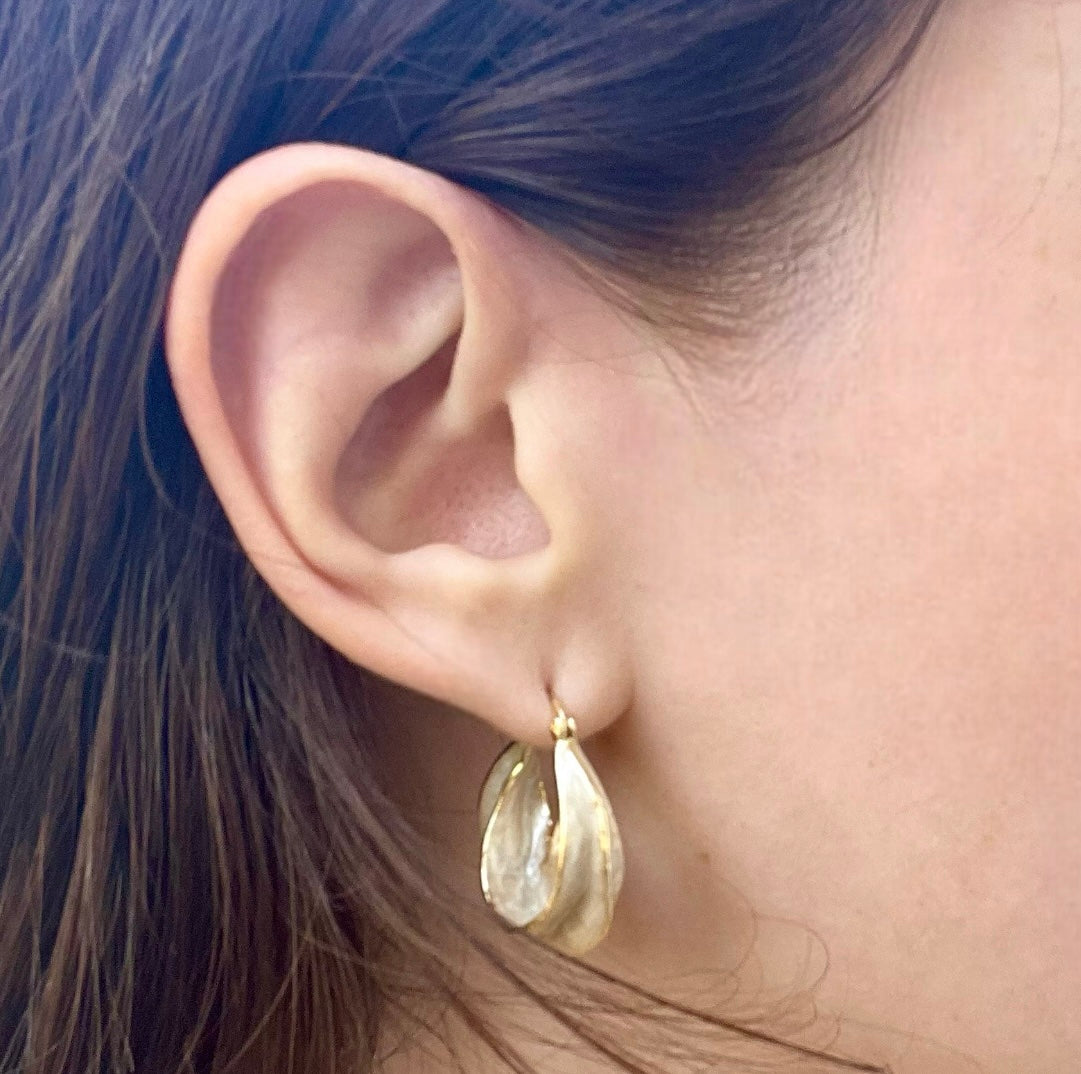 White Pearl Earrings image 5