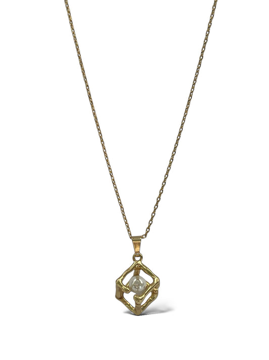Cube Pearl Necklace - Elegant Freshwater
Pearl Jewelry for Women image 1